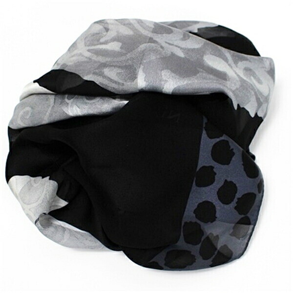 Authentic Lanvin Silk Scarf Leaf Pattern Polka Do… - image 6