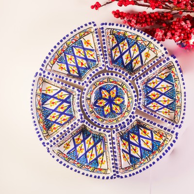 Ceramic Serving Tray Set | 8-Piece Appetizer & Tapas Plates, 28x28cm