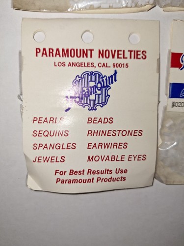 Vintage Jewelry Making Bugle Beads Lot Of 17 Paramount Novelties 4020-B 8 GMS - Picture 3 of 3