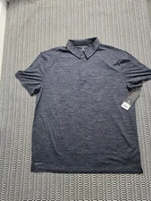Layer8 Qwick dry mens polo shirt size XL charcoal gray short sleeve polyester
