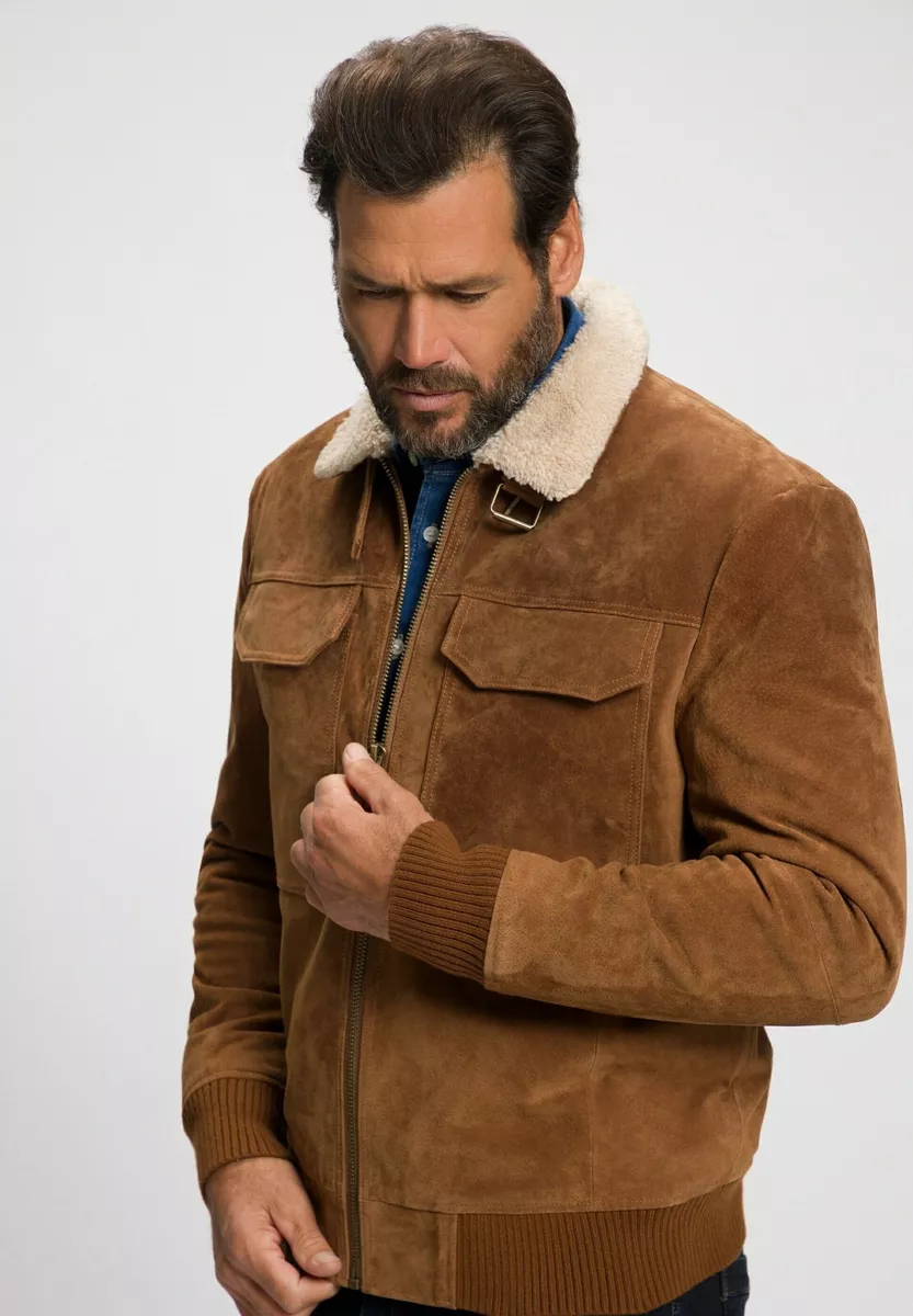 Mens sherpa deals suede jacket
