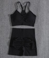 Two Piece Set Women Fitness Peach Buttocks And Bra