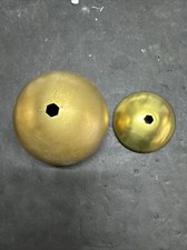 VINTAGE 4  INCH 2 PC HOLLOW UNFINISHED BRASS BALL NEW OLD STOCK 1/8 IPS SLIP