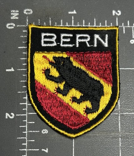 Vintage Bern Switzerland Bear Heraldic Shield Crest Coat of Arms Badge Patch