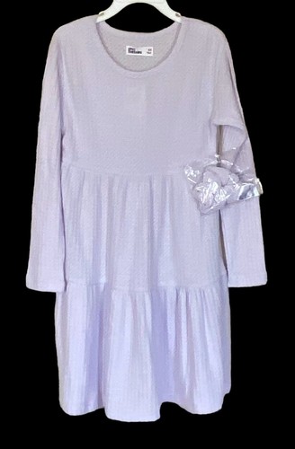 EPIC THREADS Girls Thermal Waffle Tiered Dress with Scrunchie Lavender NWT $32 - 第 2/8 張圖片