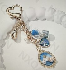Love Blue Mini Bag Cosmetics Charm Keychain Key Ring Chain Keyring Fashion Women