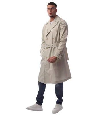 Boss C-Cam Gürtel Trenchcoat hellbeige Herren Größe 36 UVP 545£ (kleiner Defekt) 