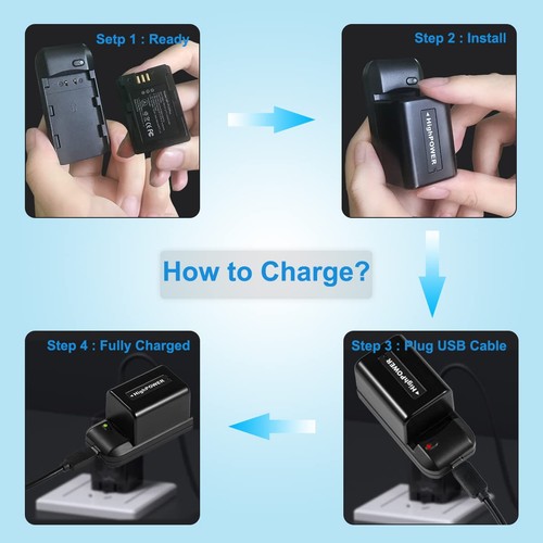 Caméscope Appareil Photo Vidéo Numérique Chargeur de Voyage et Pack de 2 3.7V 2000mAh NP-FV5... - Photo 2/6