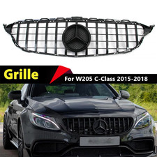Glossy Black Grille Wstar For Mercedes Benz W205 C-class C250 C300 C43 2015-18