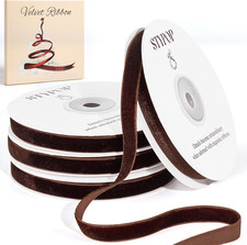 40 Yd Brown Velvet Ribbon for Gift Wrapping 3/8 Dark Brown Velvet Ribbon for ...