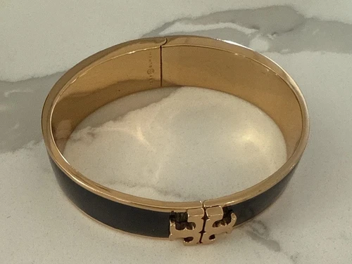 Bracciale donna Tory Burch colore nero doppia logo T classico semplice elegante