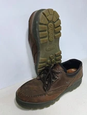 Ecco Track 2 GTX Waterproof Low Shoes Brown Leather Mens Size EU 45 US 9 to 9.5