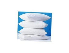 4 Pack Deluxe Zippered Vinyl Pillow Covers - Waterproof Protectors for Longer