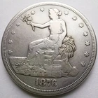 1876-S Trade Dollar $1 Silver Coin Cleaned