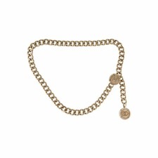 Classy Chanel Gold-tone Interlocking CC Charm Chain link Belt M sz