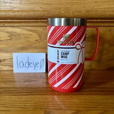 Stanley x Target 24 oz Everyday Camp Mug CANDY CANE TWIST Red Stripe Christmas