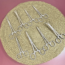 Stainless Steel Locking Hemostat Forceps Set Lot of 8 Mixed Straight  Curved
