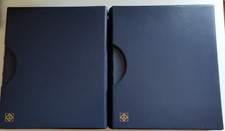 2 x LEUCHTTURM GRANDE RINGBINDER + SCHUTZKASSETTE Farbe blau, (+ Extras)