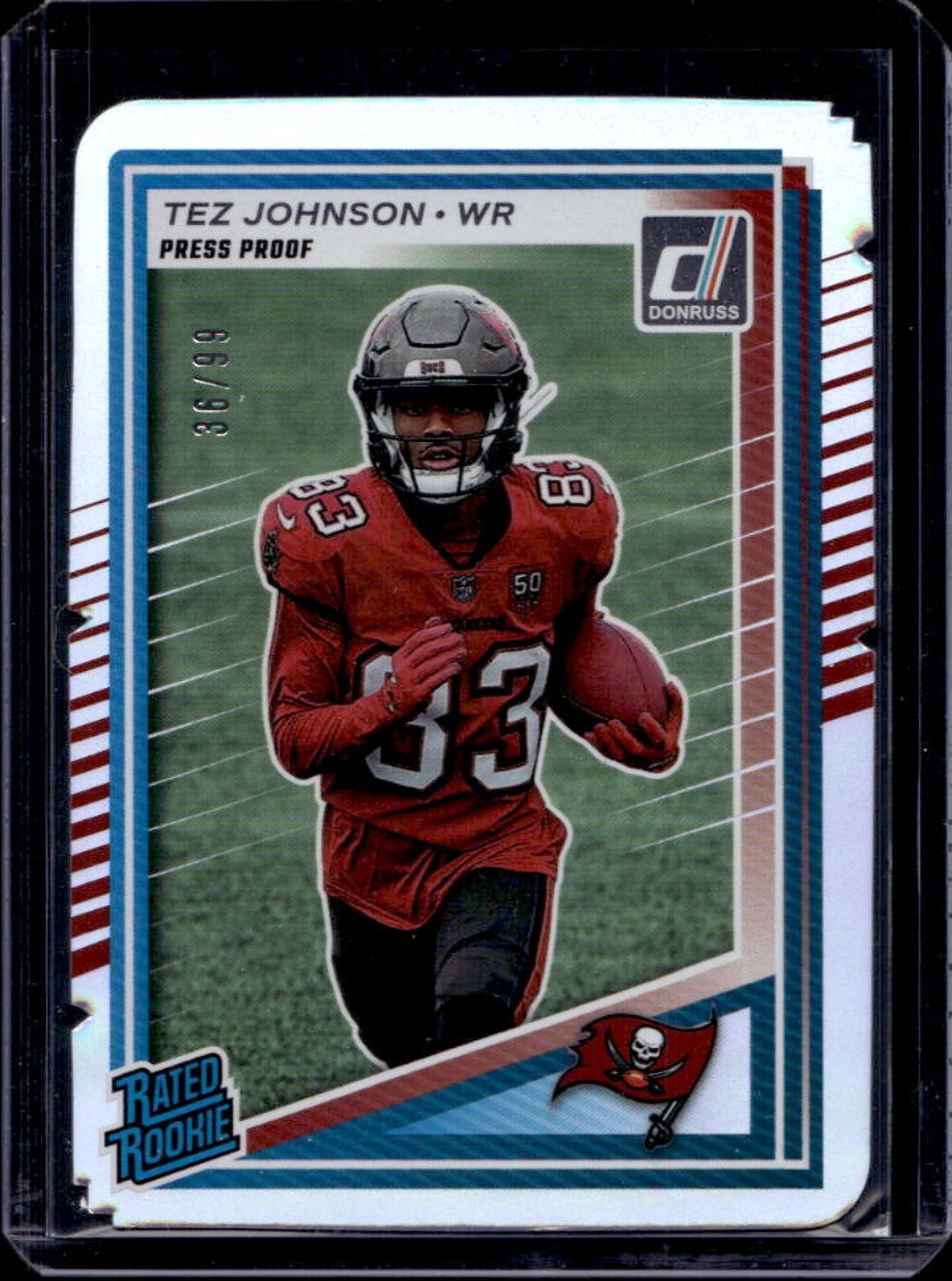 2025 Donruss Tez Johnson Rated Rookie Press Proof Silver Die-Cut RC #36/99