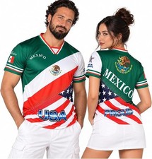 Mexican Heritage Soccer Jersey Mexico USA Flag Mix Unisex Football T-Shirt