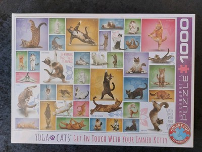 YOGA KATZEN TRETEN MIT IHREM INNEREN KÄTZCHEN IN KONTAKT 1000-TEILIGES PUZZLE * NEU & VERSIEGELT 