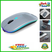 Slim Rechargeable Optical Mouse with LED Breathing Lights - Ambidextrous Design