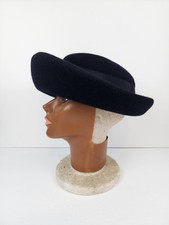 Vintage NEUMANN ENDLER INC. Black 100 Wool Hat Fairfield, Clover Lane Size L
