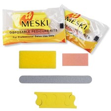 200 Pcs Disposable Pedicure Kit 4-in-1 Nail File Buffer Pumice Toe Separators