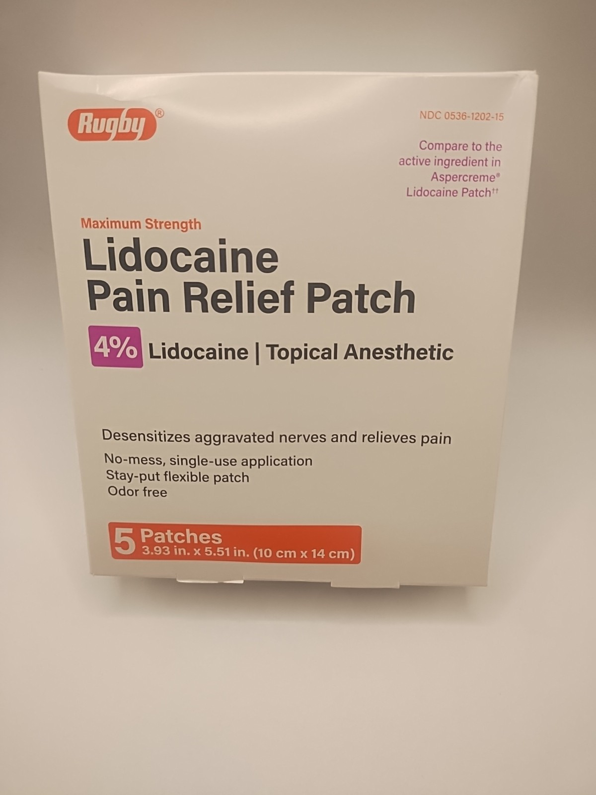 3x Rugby Max Pain Relief Patch 4% 15 Patches Exp:10/2026