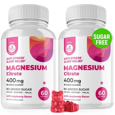 Magnesium Gummies Sugar-Free - Calm Magnesium Supplement for Children, Suppor...
