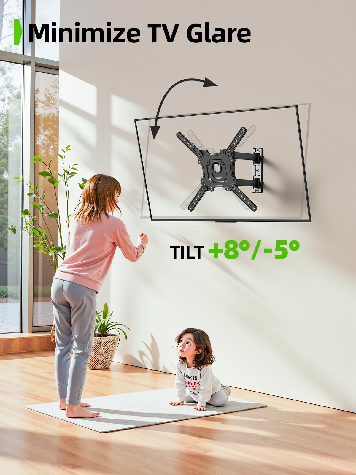 Full Motion TV Wall Mount for 26-60 inch up to 77 lbs Single Stud Corner TV M