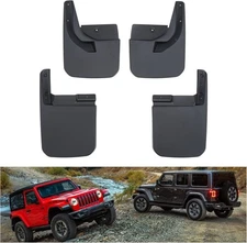 Mud Flaps Splash Guards Fit Jeep Wrangler 2018-25 Heavy Duty Material Accessory
