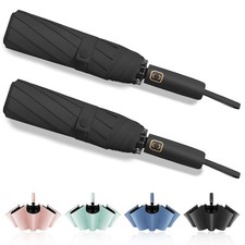 2-Pack Windproof, Waterproof, UV-Blocking Portable Travel Umbrella, Compact S...
