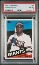 1985 TOPPS/OPC MINI SET BREAK #165 DUSTY BAKER GIANTS SP PSA 8 NM-MT CENTERED