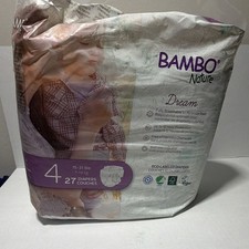 Bambo Nature Dream Baby Diaper, Size 4, 15-31 LBS 27 Count