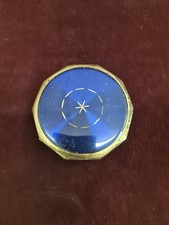 Vintage Brass And Enamel Powder Compact