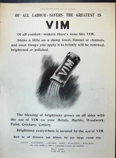 Antique Print 1904 Vim Cleaning Powder Lever Brothers Limited Port Sunlight
