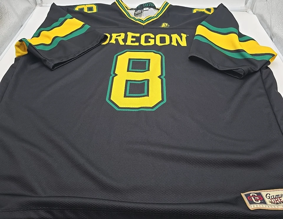 Men's Oregon Ducks Football Jersey Game Day Greats 3XL V-Neck 8 Black Gold - Image 2 of 4