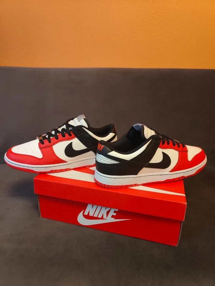 Nike Dunk Low EMB x NBA 75th Anniversary - Bulls 2021, Black Toe - Size 12.5 - Image 3 of 4