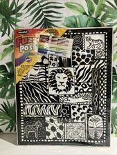 RARE RoseArt Fuzzy Posters 2001  Safari  Animals Castle Lion Camel Puma Africa