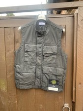 Stone Island Canvas Weave Cotton Gilet Field, AW25, Medium, BNWT, Dark Grey