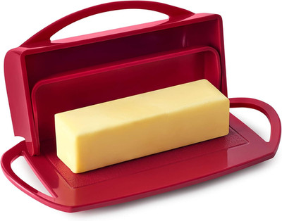 Better Dish Flip-Top Butter Dish without Spreader (Red)