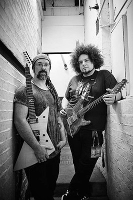 Guitarists Rob Chapman Rabea Massaad of hard rock group Dorje phot- Old Photo