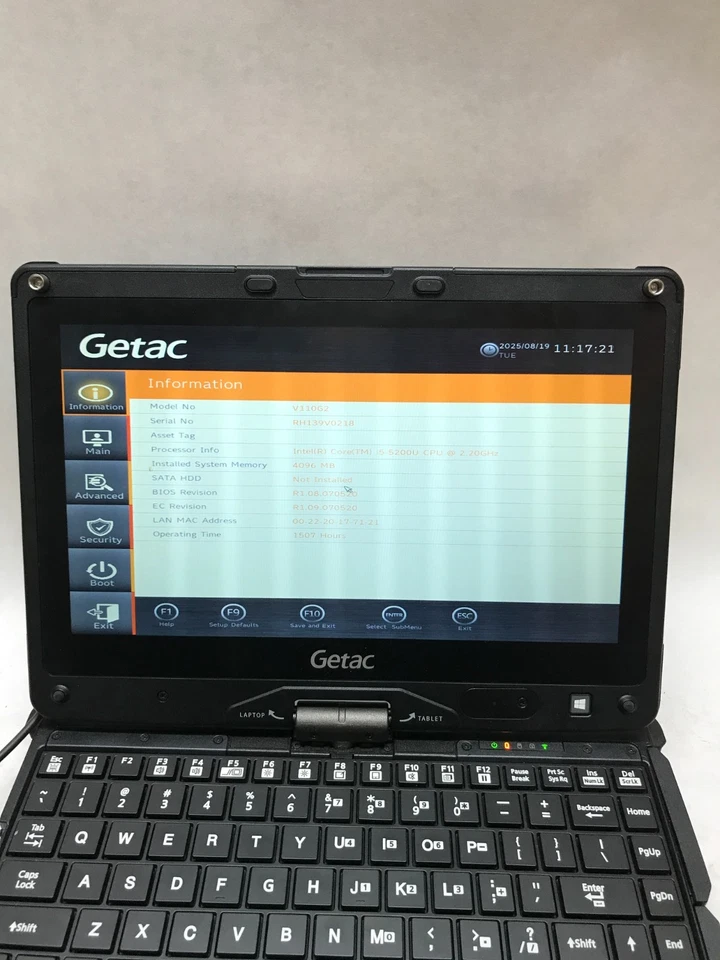 Getac V110 G2 11" Intel Core i5 4GB RAM NO HDD/OS NO HDD CADDY Boots to BIOS -DW - Image 2 of 4