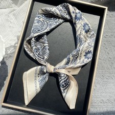 100 Silk Scarf Women Cashew Print Paisley Kerchief Square Bandana Wrap 68 68cm