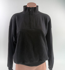 Victoria's Secret PINK Long Sleeve 1/4 Zip Fleece Sweatshirt Black Size S NWT