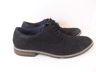 Perry Ellis Portfolio Ultra Foam Men's Black Faux Suede Dress Shoes Size 