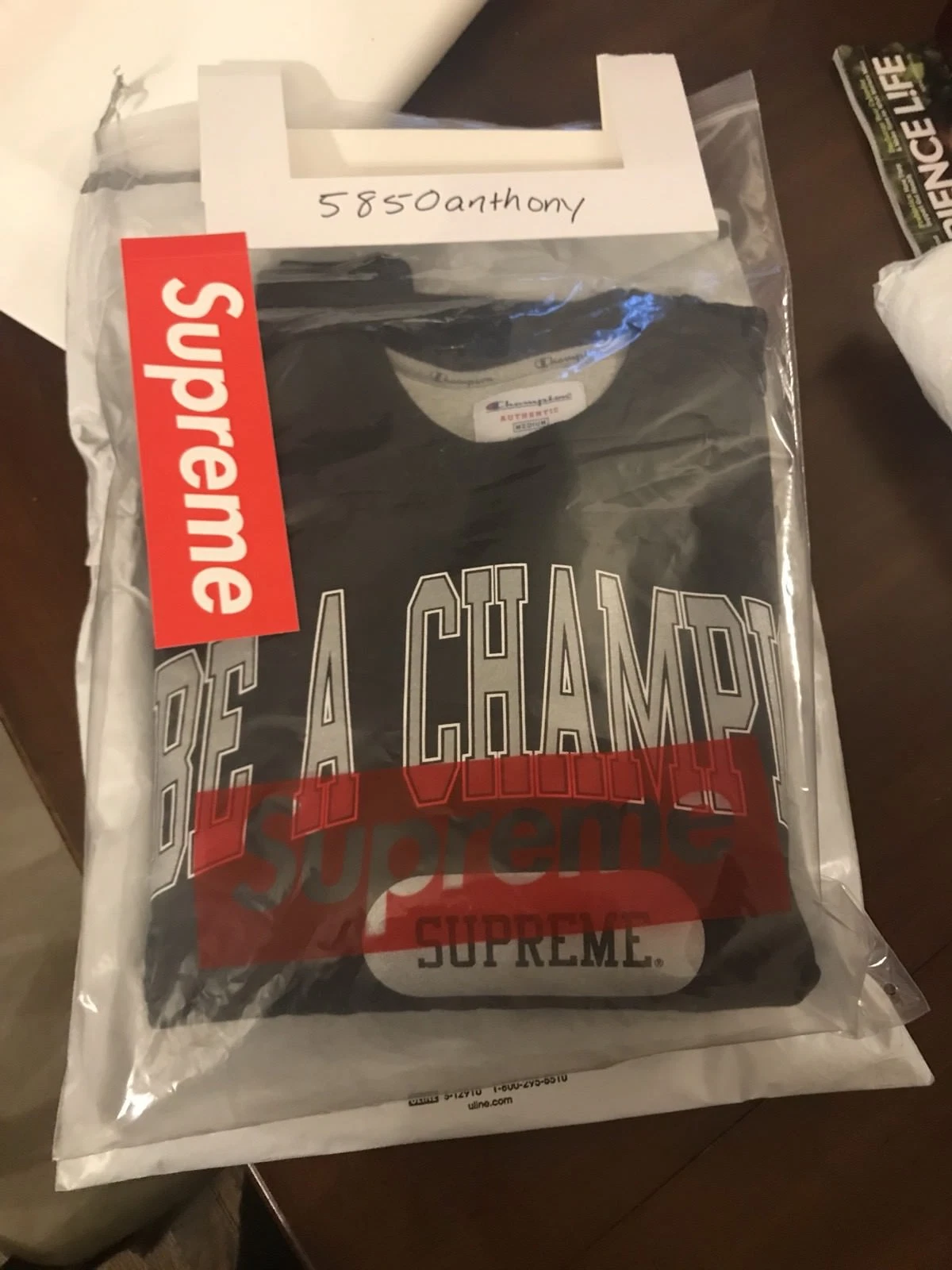 Sweat col rond noir Supreme Champion Stay In School taille M