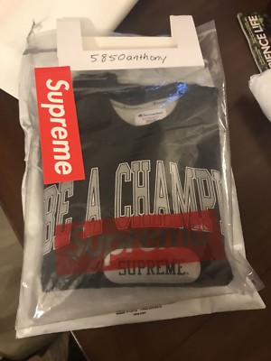 Supreme Champion Stay In School Crewneck Sweatshirt Black size M