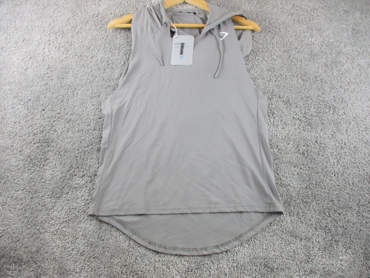 Gymshark Womens Training Top/Singlet Large Grey Sleeveless Hood